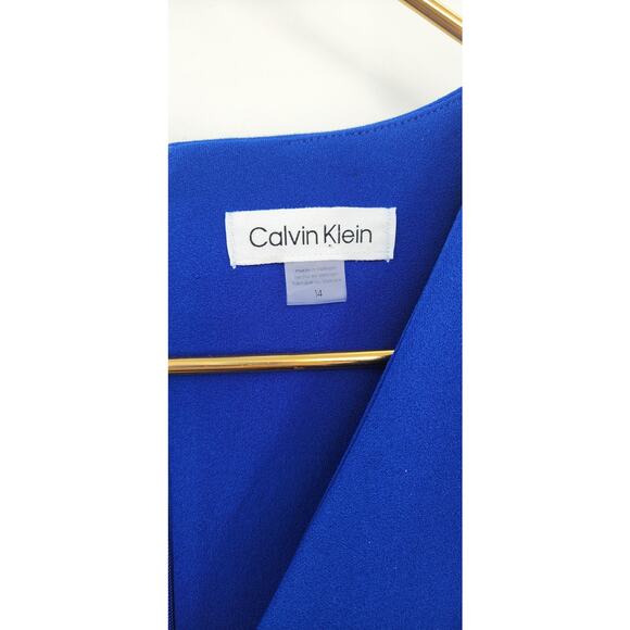 NEW‎ NWT Calvin Klein Kea Blue Sleeveless Event Dress Size 10 - Picture 5 of 6